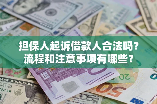 武汉担保人起诉借款人合法吗？流程和注意事项有哪些？