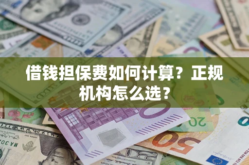 武汉借钱担保费如何计算？正规机构怎么选？