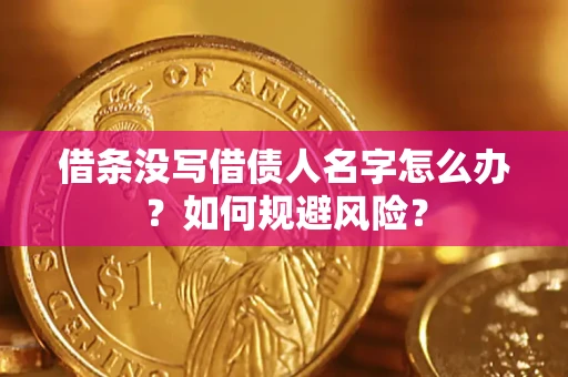 武汉借条没写借债人名字怎么办？如何规避风险？
